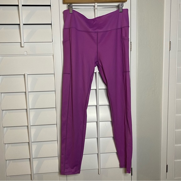 CVG Pink/Purple Athletic Leggings women’s XL Squat Approved side pockets EUC - Picture 1 of 6
